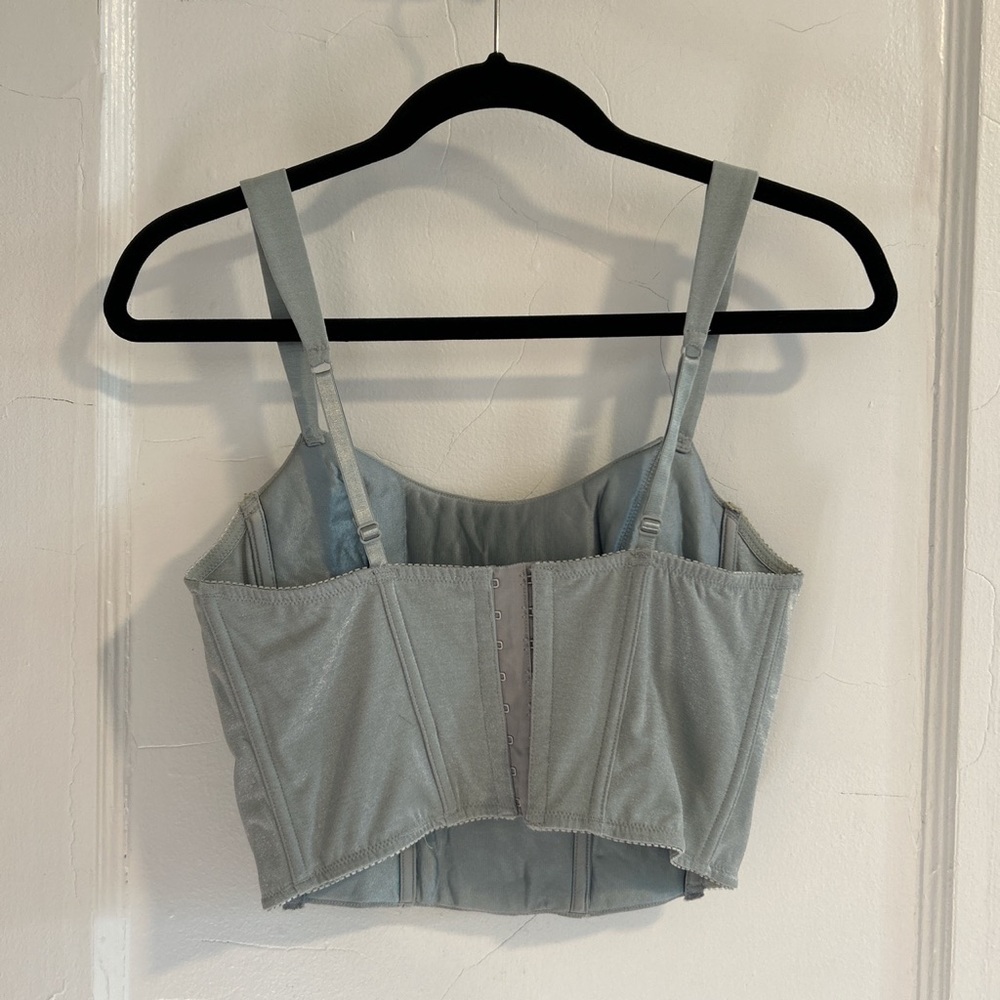 victoria’s secret gold label shimmer baby blue bustier - Picture 2 of 4